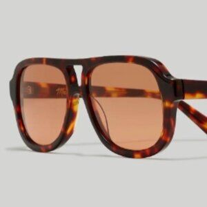 Madewell Wm's Best Selling Logaan Aviator Sunglasses New Dark Tortoise